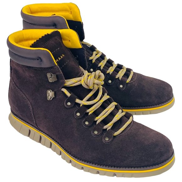 Cole Haan Other - Cole Haan Zerogrand Hiker Suede Waterproof Boots- Brown & Yellow; 10M